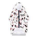 Exotic Chicken Pattern Print Dog Zip Up Hoodie