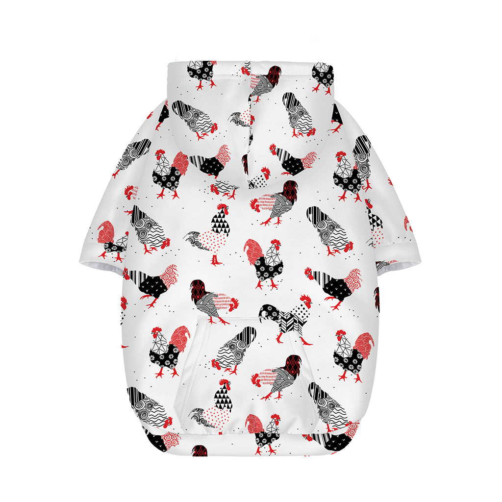 Exotic Chicken Pattern Print Dog Zip Up Hoodie