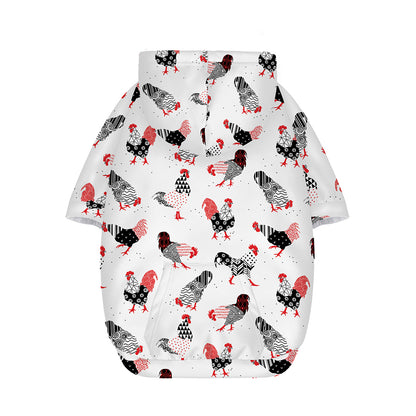 Exotic Chicken Pattern Print Dog Zip Up Hoodie