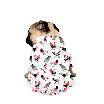 Exotic Chicken Pattern Print Dog Zip Up Jacket