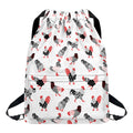 Exotic Chicken Pattern Print Drawstring Backpack