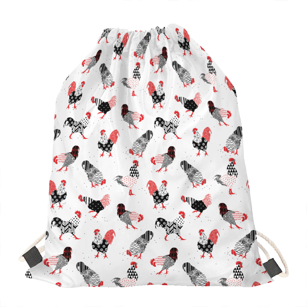 Exotic Chicken Pattern Print Drawstring Bag