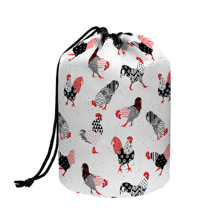 Exotic Chicken Pattern Print Drawstring Makeup Bag