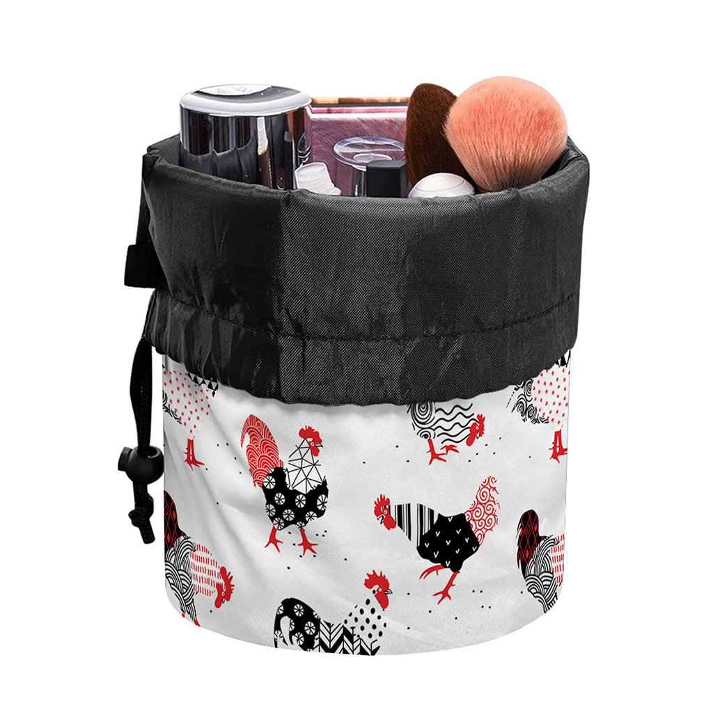 Exotic Chicken Pattern Print Drawstring Makeup Bag