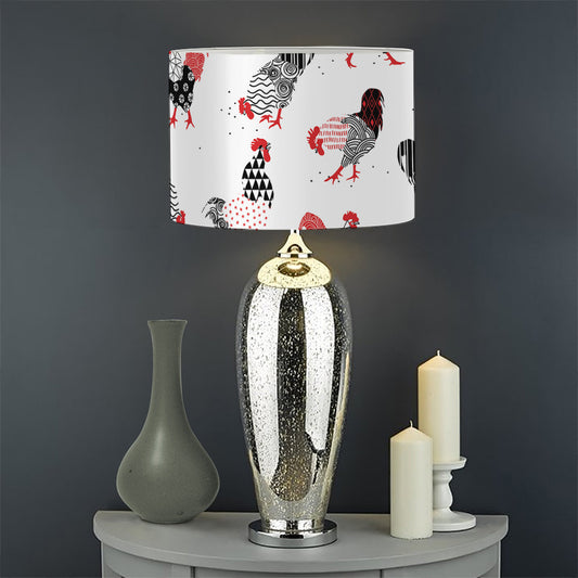 Exotic Chicken Pattern Print Drum Lamp Shade
