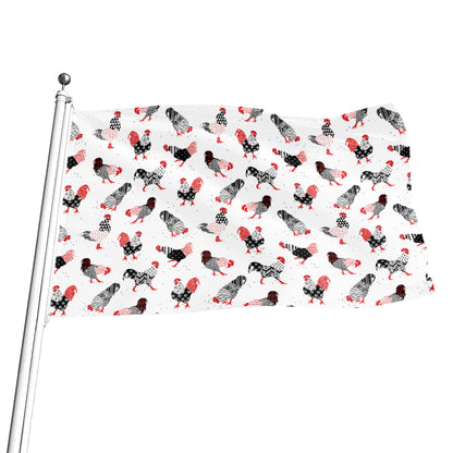 Exotic Chicken Pattern Print Flag