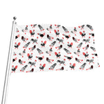 Exotic Chicken Pattern Print Flag