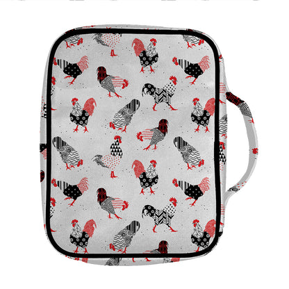 Exotic Chicken Pattern Print Front Pocket Bible Bag