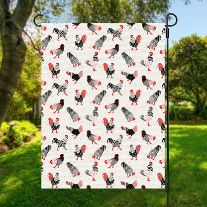 Exotic Chicken Pattern Print Garden Flag