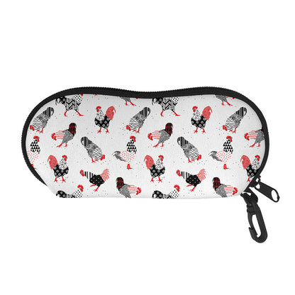 Exotic Chicken Pattern Print Glasses Case