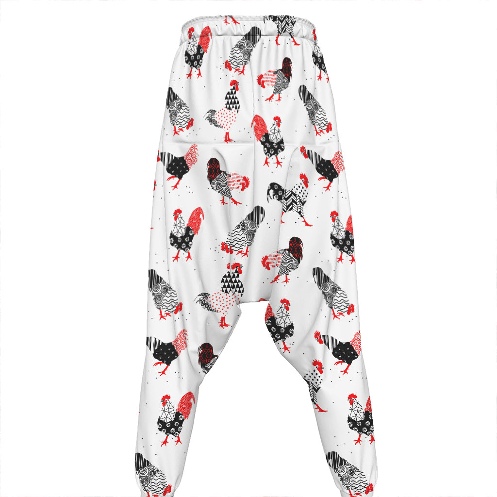 Exotic Chicken Pattern Print Hammer Pants