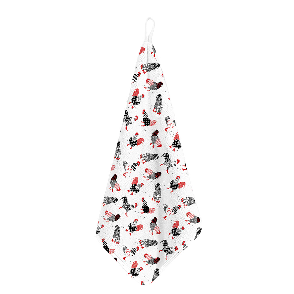 Exotic Chicken Pattern Print Hand Towel