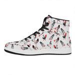 Exotic Chicken Pattern Print High Top Leather Sneakers