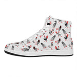 Exotic Chicken Pattern Print High Top Leather Sneakers