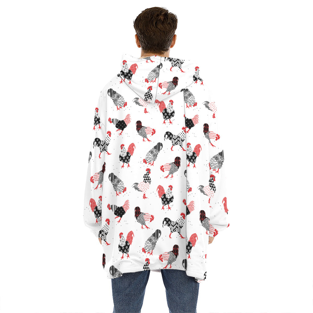 Exotic Chicken Pattern Print Hoodie Blanket