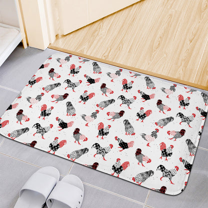 Exotic Chicken Pattern Print Indoor Door Mat