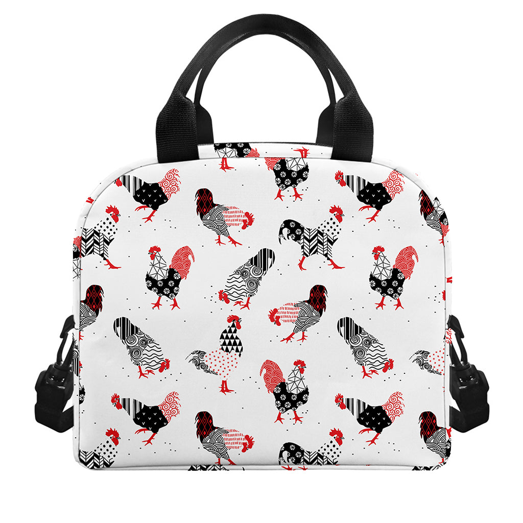 Exotic Chicken Pattern Print Insulated Lunch Bag