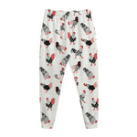Exotic Chicken Pattern Print Jogger Pants