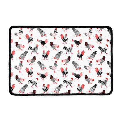 Exotic Chicken Pattern Print Kitchen Mat