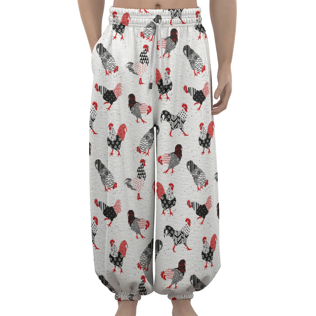 Exotic Chicken Pattern Print Lantern Pants