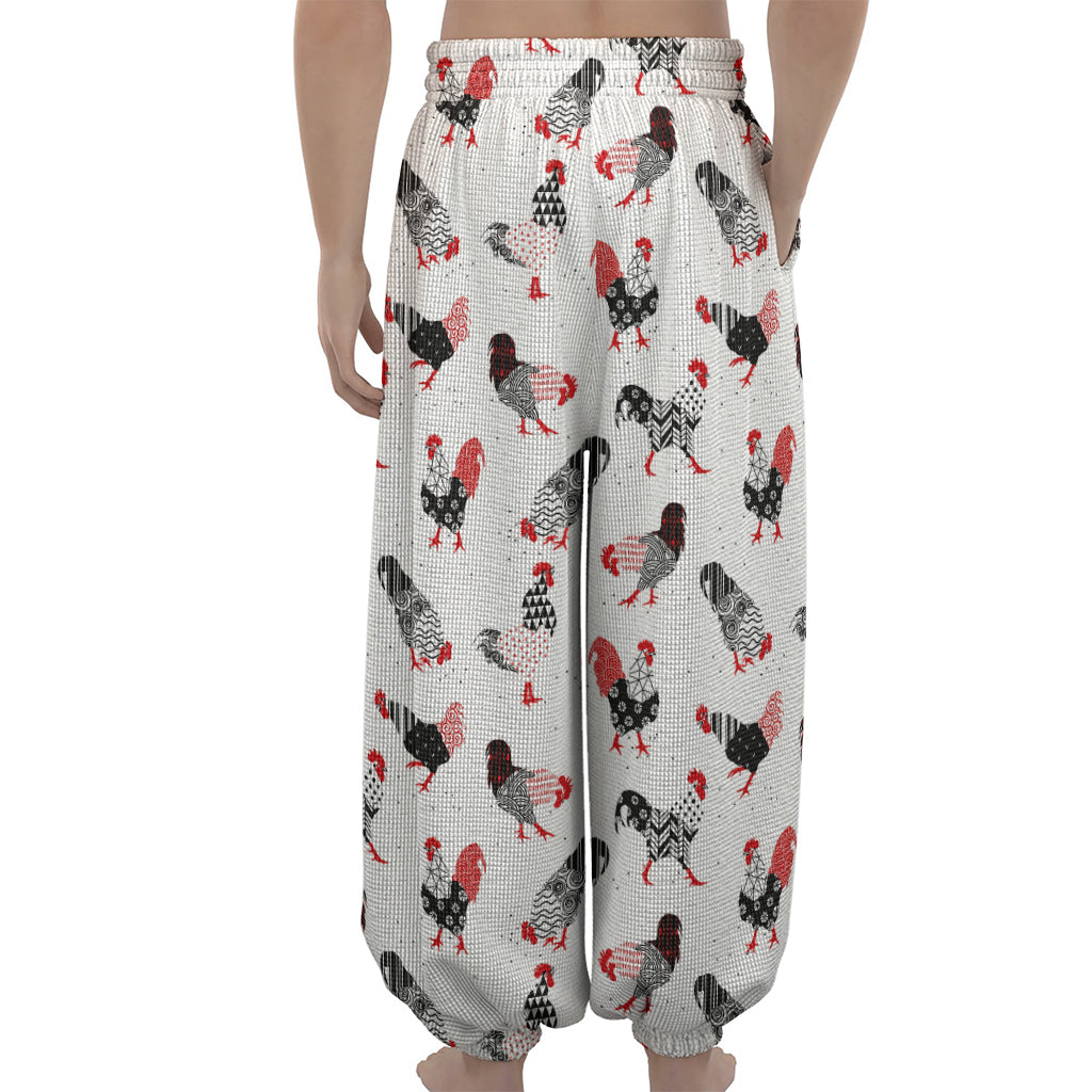 Exotic Chicken Pattern Print Lantern Pants