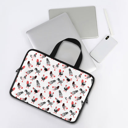 Exotic Chicken Pattern Print Laptop Sleeve With Handle