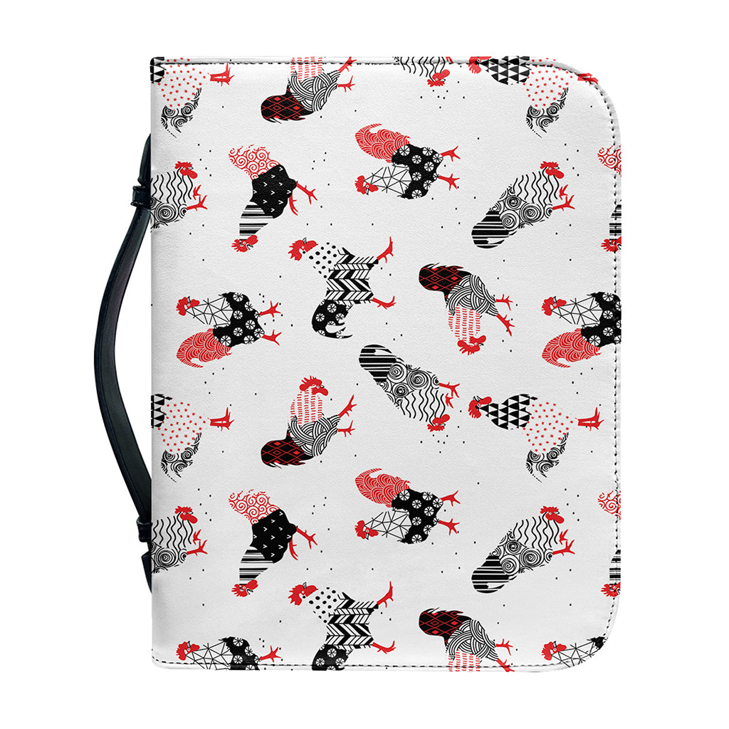 Exotic Chicken Pattern Print Leather Bible Cover