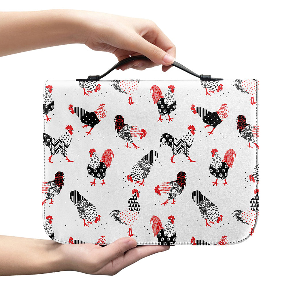 Exotic Chicken Pattern Print Leather Bible Cover