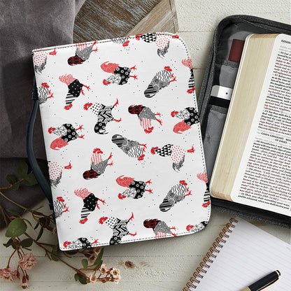 Exotic Chicken Pattern Print Leather Bible Cover