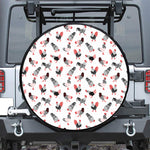 Exotic Chicken Pattern Print Leather Spare Tire Cover