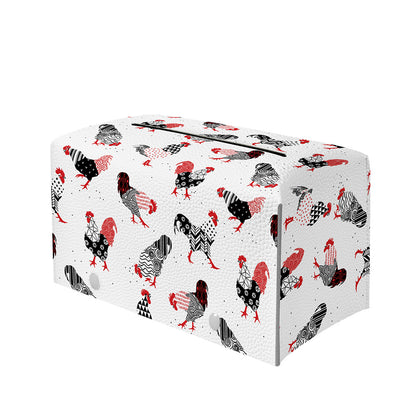 Exotic Chicken Pattern Print Leather Tissue Box Cover