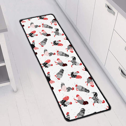 Exotic Chicken Pattern Print Long Kitchen Mat