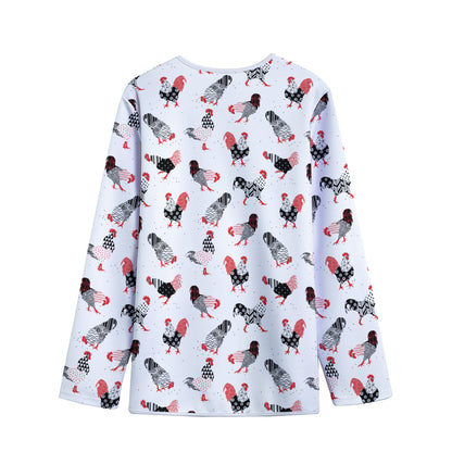 Exotic Chicken Pattern Print Long Sleeve Short Coat