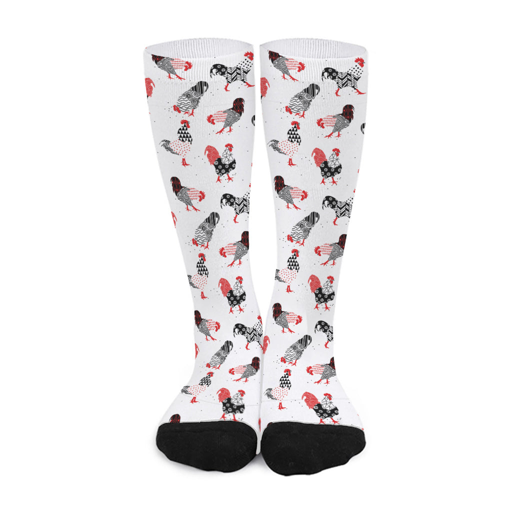 Exotic Chicken Pattern Print Long Socks