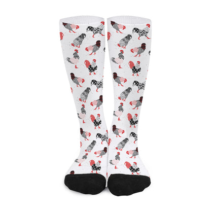 Exotic Chicken Pattern Print Long Socks