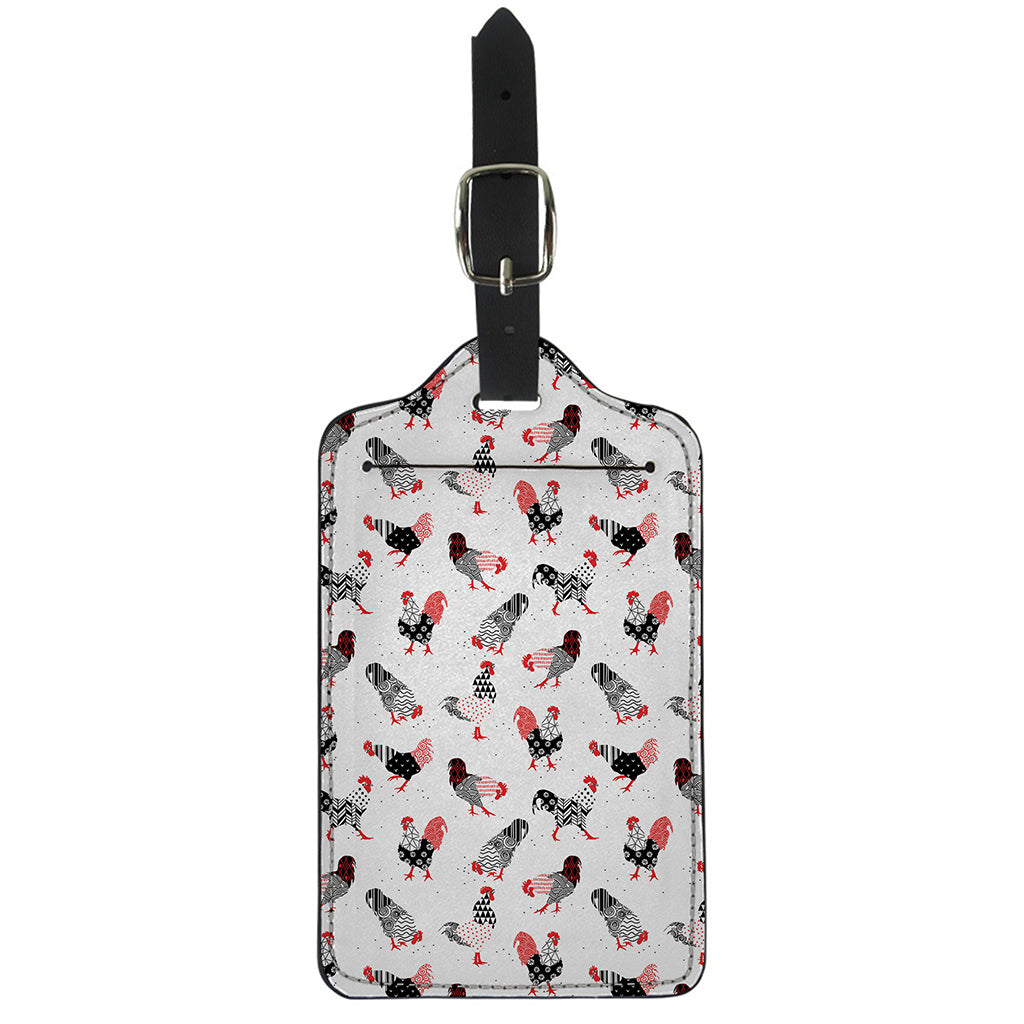 Exotic Chicken Pattern Print Luggage Tag
