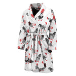 Exotic Chicken Pattern Print Men's Bathrobe