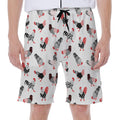 Exotic Chicken Pattern Print Men's Beach Shorts