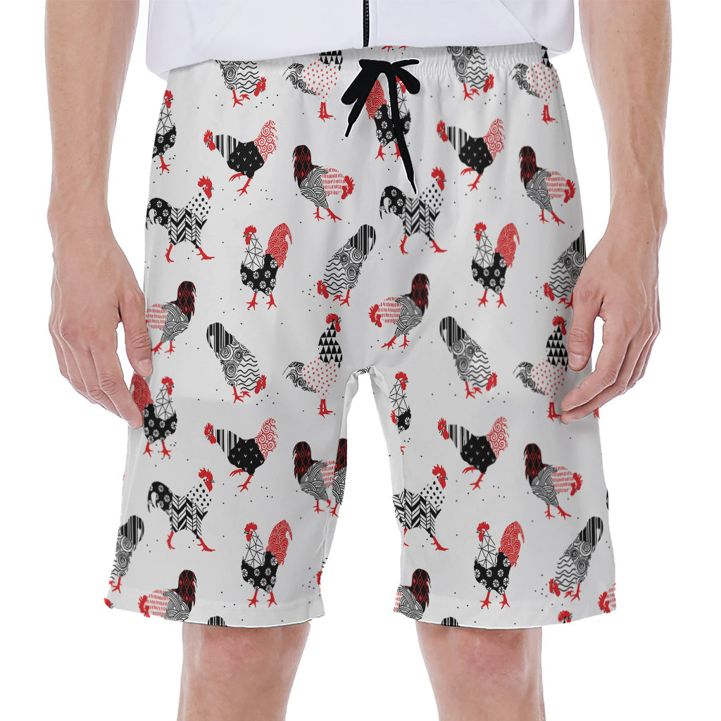Exotic Chicken Pattern Print Men's Beach Shorts