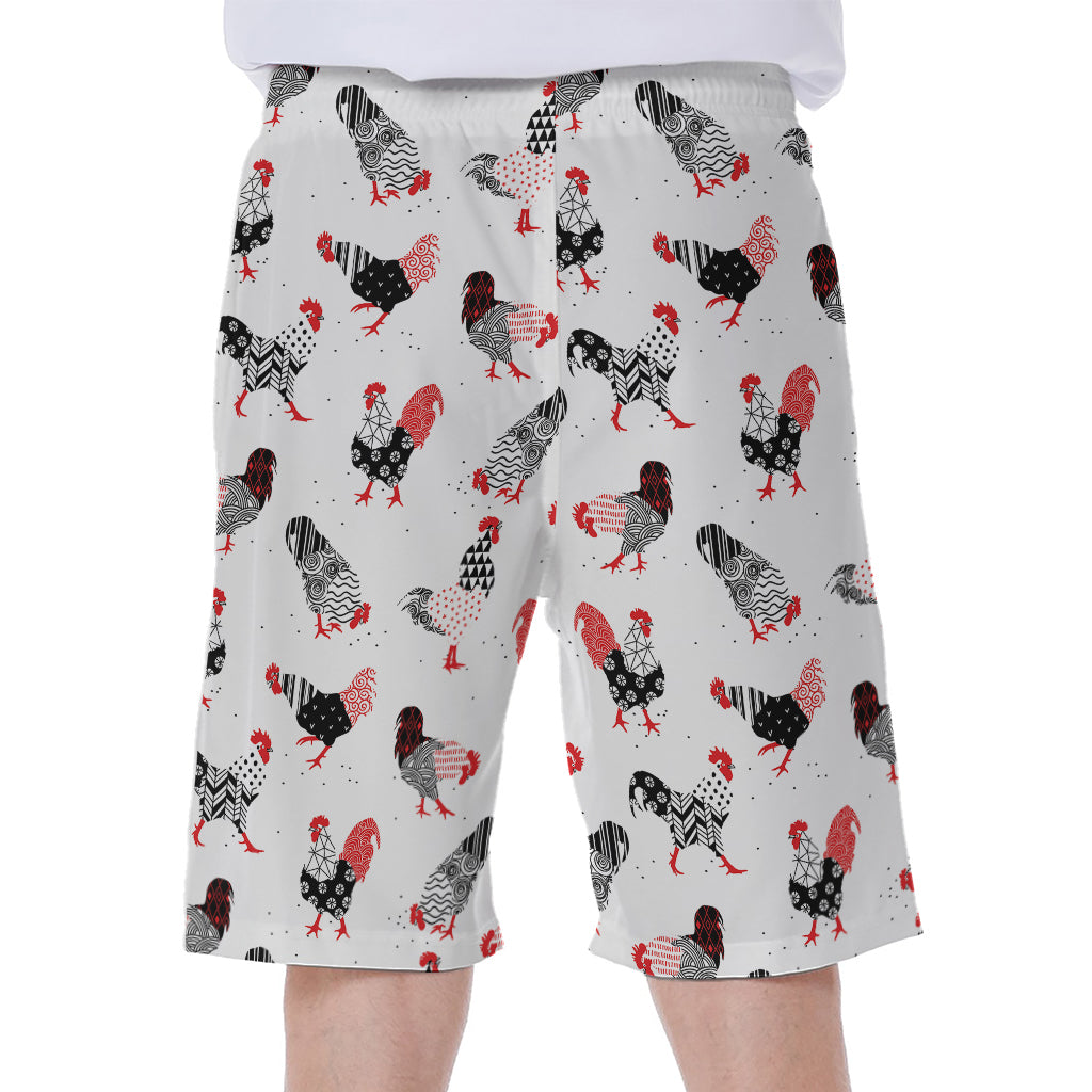 Exotic Chicken Pattern Print Men's Beach Shorts