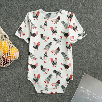 Exotic Chicken Pattern Print Men's Bodysuit