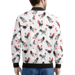 Exotic Chicken Pattern Print Men's Bomber Jacket