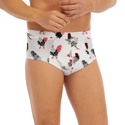 Exotic Chicken Pattern Print Men's Briefs