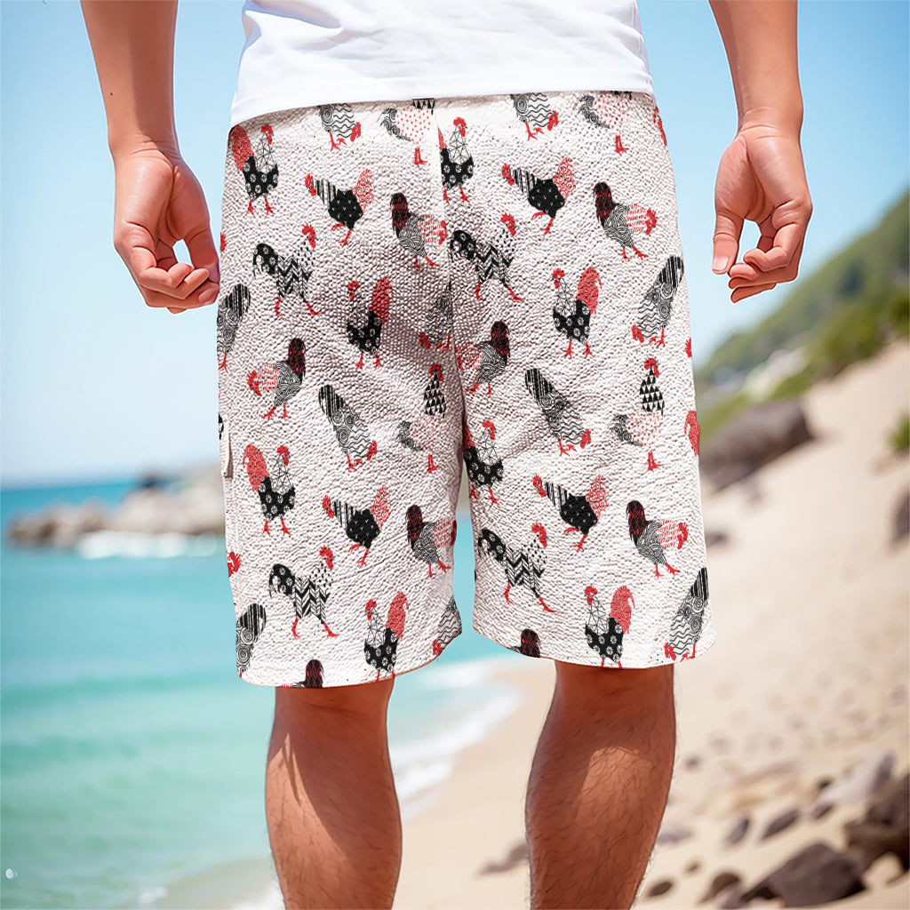 Exotic Chicken Pattern Print Men's Cargo Shorts