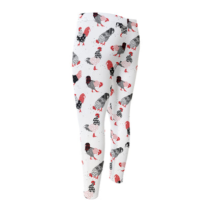 Exotic Chicken Pattern Print Men's Compression Pants