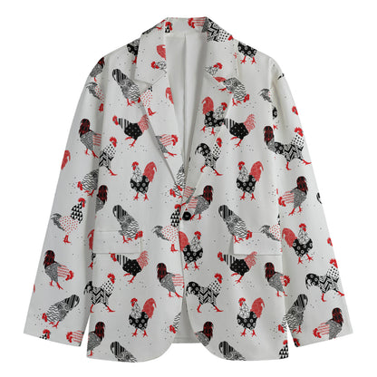 Exotic Chicken Pattern Print Men's Cotton Blazer