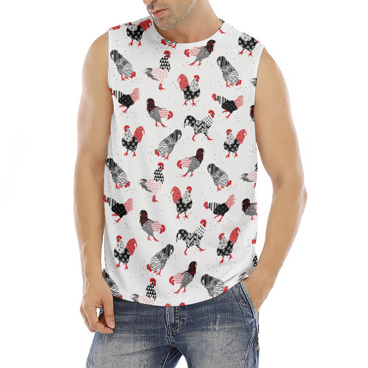 Exotic Chicken Pattern Print Men's Fitness Tank Top