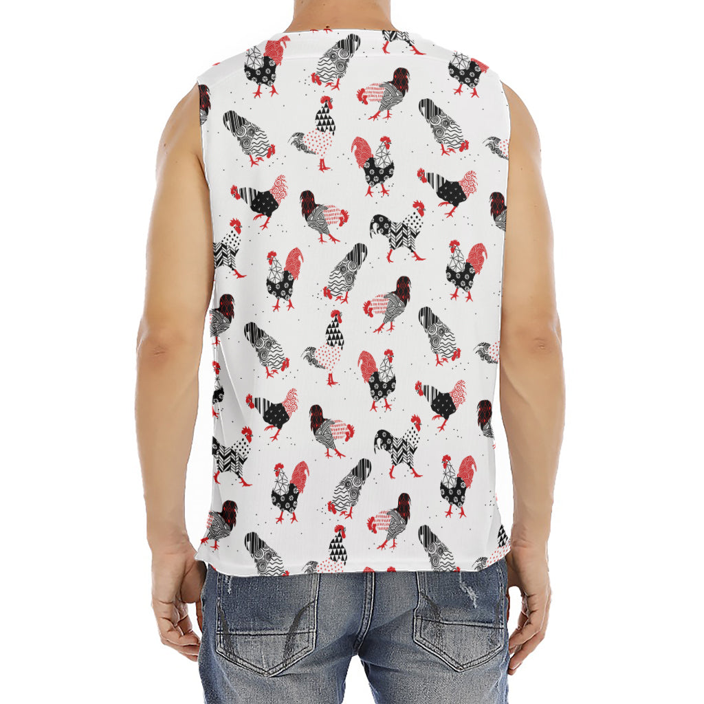 Exotic Chicken Pattern Print Men's Fitness Tank Top