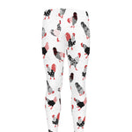 Exotic Chicken Pattern Print Men's leggings