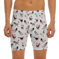 Exotic Chicken Pattern Print Men's Long Boxer Briefs